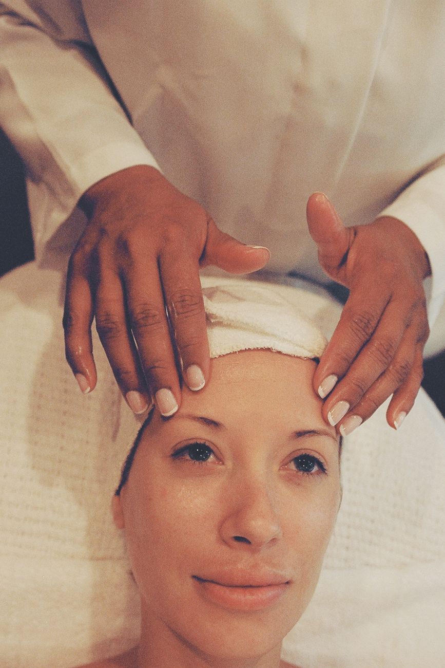 Client receiving a refined facial treatment at Veloura Skin Studio